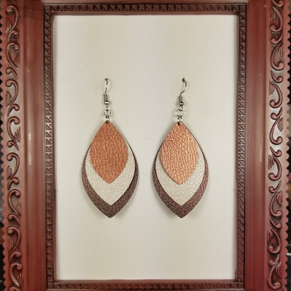 💎Handmade Leather 3-layer Earrings